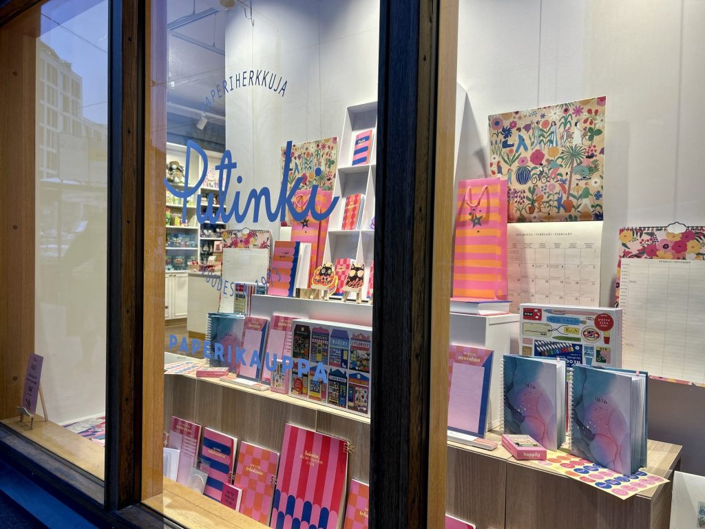 A papershop window display