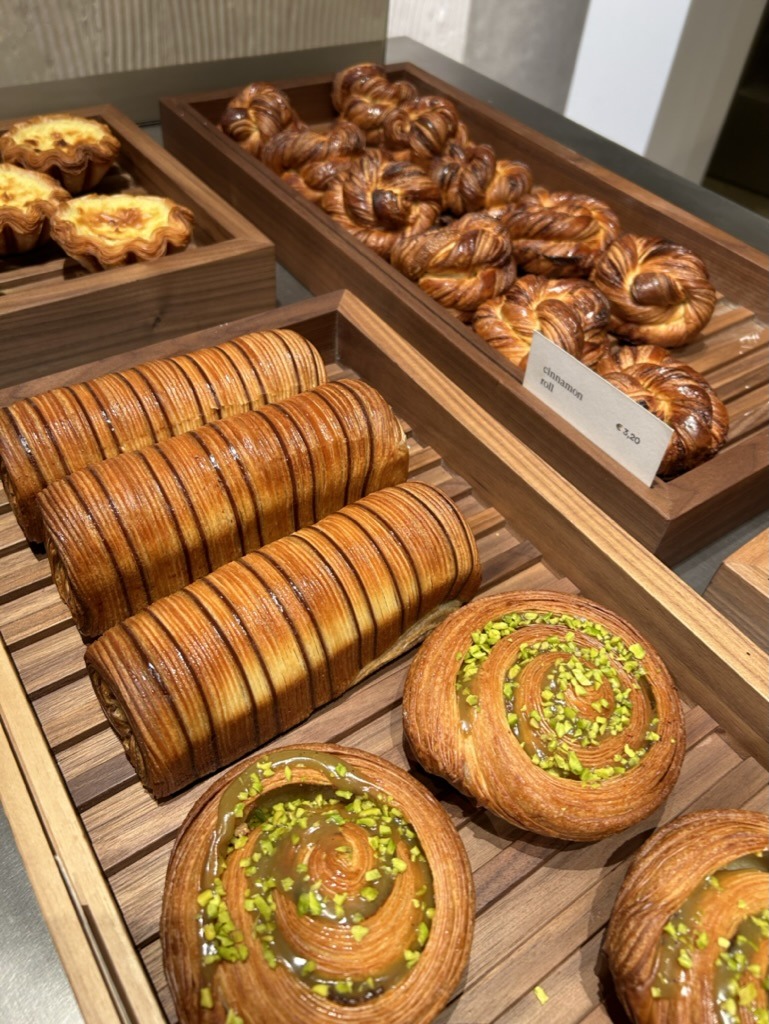 Baked goods on a wooden surface
