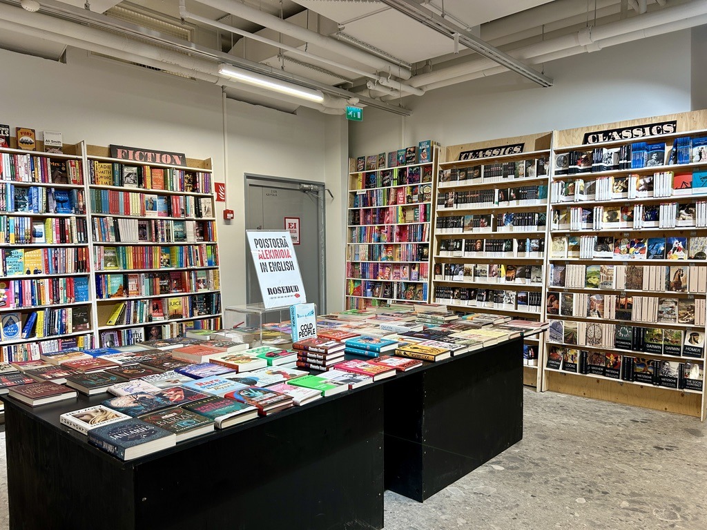 Fiction and Classics Bookshelves in a bookstore